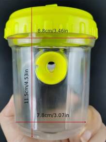 Trampa transparente de plástico para insectos exterior con tapa amarilla - No requiere energía, puede atrapar eficazmente moscas de la fruta, avispas y áfidos, diseño transparente para un fácil seguimiento, trampa para insectos voladores