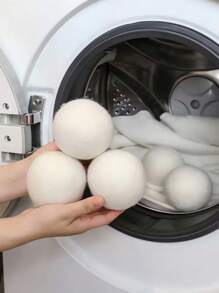 1/2pcs Solid Laundry Ball, Premium Natural Wool Dryer Balls - Replace Dryer Sheets & Fabric Softener - Laundry Balls For Dryer Dryer Sheets Clothes Anti-Static Laundry Wool Drying Balls, Reusable Softener, Wool Drying Balls, Washing Machine Accessories