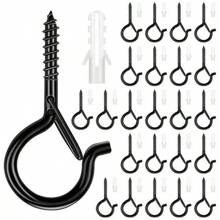 Heavy-Duty Metal Screw Hooks For Indoor/Outdoor Use - Perfect For Hanging Plants, LED Lights, Wind Chimes & Garage Decor