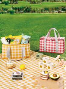 1 pièce Sac fourre-tout isotherme pour pique-nique - Matériau imperméable, panier de rangement multifonctionnel pour l'extérieur, les voyages et le camping, convient pour les pique-niques, le camping, les voyages, les fêtes et les festivals