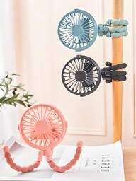 1pc Rechargeable Octopus Fan. Handheld/Hanging/Wrapped/Standing. Suitable For Home/Commuting/Outdoor/Cycling/Adult/Child Use. Portable And Practical Multi-Functional Tripod. Can Rotate Slightly Left And Right (Do Not Twist Forcefully As The Stand Is Fragile). There Is Slight Noise During Use.