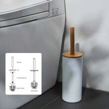 1 Stück Badezimmerreinigungswerkzeug, Toilettenbürste mit langem Griff, Reinigungsbürste ohne tote Ecken, Haushaltsreinigungsset, Toilettenzubehör, schwarz und weiß optional