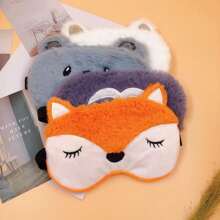 1pc Cute Plush Fox, Sloth, Bear Sleeping Eye Mask