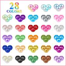 28 couleurs Perles ABS teintes de 6 mm de faux perles DIY éparses. Matériel pour bracelets, colliers, bijoux faits main et accessoires