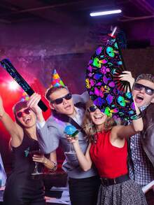 1个大型可折叠手持锐舞扇，带收纳袋，适用于舞蹈表演、音乐节、嘉年华、彩虹服装、迪斯科、霓虹灯、荧光派对装饰。蘑菇折叠扇，紫外线荧光锐舞扇，丝绸中式和日式棕榈扇，适用于音乐派对、舞蹈表演、装饰、礼品。 - 彩色 - 查看 5