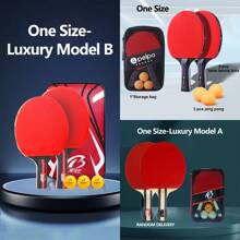 1 Set Ping Pong Paddle Set For Beginners And Advanced Players -2 Premium Quality Rackets And 3 Balls - Ideal For Professional Tournament Play (Blue Spong And Orange Sponge Is Shipped Randomly)