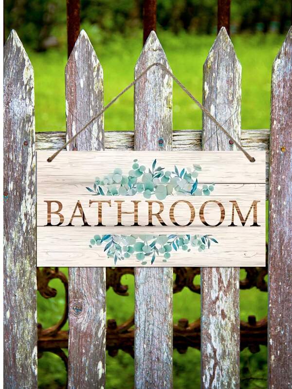 1pc Rustic Wooden Wall Art Multipurpose Bathroom Decor, Classic Style