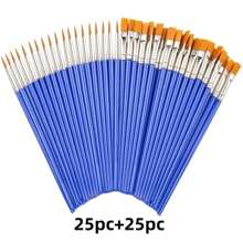 100 pezzi/50 pezzi/30 pezzi/10 pezzi Pennelli per arte e linee in plastica blu con manico, adatti per pittura, disegno e contorni, ideali per il ritorno a scuola, forniture scolastiche