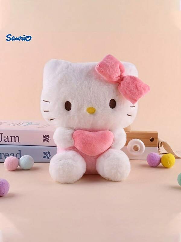 Sanrio [Officiellement sous licence] Nouveau coussin en forme de cœur doux et mignon Sanrio hello kitty et Kuromi 2025 - Cadeau d'accompagnement adorable pour l'anniversaire, Noël, le Nouvel An chinois, Thanksgiving