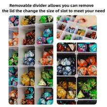 Dice Storage Box Each 24 Grids Polyhedral Dice Organizer With Removable Dividers Holding