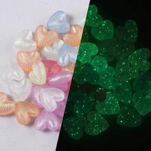 30pcs Acrylic Colorful Glow-In-The-Dark Heart Shaped Beads For DIY Jewelry - Multicolor - View 5