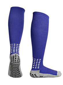 1 Pair Children Soccer Socks, Boys Professional Sports Socks With Anti-Slip Dots, Thick Terry, Knee-High, Suitable For Boys & Girls Ages 7-12