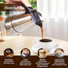 Stovetop Espresso Mocha Stainless Steel Greca Coffee Maker Classic Cafe Makers Suitable For Induction Cookers Ceramic Stoves Tummy Back To School