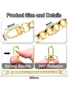 Purse Extender Chain 7.9 Inches Bag Chain Extender Gold Purse Chains For Crossbody Bag Chain Extender,Purse Charms Handbag Clutch Chain Extender Replacement - Multicolor - View 4