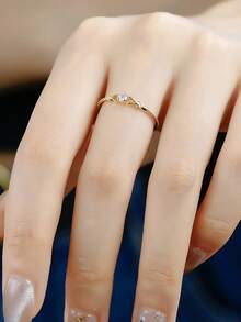 1 pieza Elegante anillo de mujer de plata de ley 925 enchapado en oro con flor de filigrana de moissanita