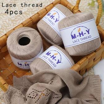 4pcs High-Quality Washed Silk Lace Yarn Skeins - Soft, Vibrant Colors, Suitable For DIY Knitting And Crocheting Sweaters, Scarves, Shawls, Hats Etc. For Autumn, Spring And Summer, Total Weight 7.05 Oz