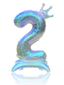 1pc 42-Inch Colorful Crown Shape Foil Number Balloon Suitable For Birthday Party Any Age, Birthday Party, Anniversary, Wedding, Graduation Ceremony, Celebration Decoration, 1pc Happy Birthday Balloon