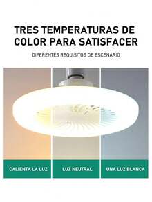 Ceiling Fan Lamp With LED Light, Ceiling Fan, Fan Light, With Remote Control Ceiling Fan Light, Small Semi-Embedded Installation, Suitable For Silent Invisible Ceiling Fan Lights In Balconies, Corridors, Restaurants And Kitchens. - Con Control Remoto - View 3