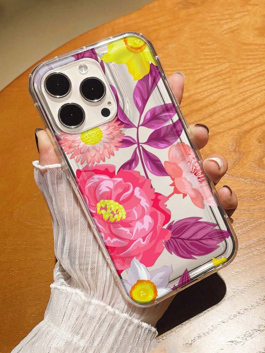 Estuche para teléfono Estuche para teléfono con patrón de flores de peonía y onda rizada compatible con Apple phone Case 6/11/12/13/14/15/15pro/15 Plus/15 Promax/X/Xs Mar/11pro/12pro/13pro/14pro/11promax/12promax/13pro74 - Multicolor 4 - Ver 1