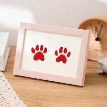 Pet Footprints Handprints Dog Paw Creative Birthday Gift Wooden Photo Frame Albums Personalized Modern 5/6/7/8 Inch Picture Frame Stand For Wall Hanging Decorative Commemorative Keepsake Gift