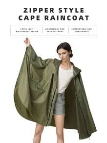 1 pieza Capa de lluvia con capucha para hombre/mujer para actividades al aire libre como senderismo y ciclismo, de material de poliéster