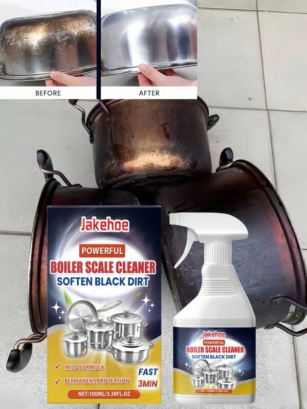 100ml Rimuovitore di macchie per il fondo delle pentole, detergente efficace per fornelli, utensili da cucina, rimuove grasso e sporco ostinati, previene la ruggine