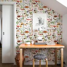 Florale und Pilz-Vinyl PVC Dekorative selbstklebende Tapete Möbeldekoration zum Selbermachen, schöne Blumen Tapete für Schlafzimmer Dekoration