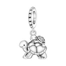 1 Pc Silver Plated Charm Cute Marine Life Dolphin Turtle Mermaid Bead Pendant For Original Bracelet Necklace DIY Jewelry Making Fit Women Birthday Gift