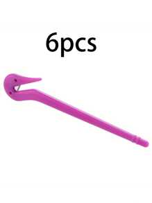6pcs Disposable Hair Braiding Tools Kit With Rubber Band Cutter - Easy DIY Hairstyle Accessories Fit For All Hair Types, Includes 6 Colored Rubber Bands (Red, Blue, Pink, Yellow, Purple, Black) - Great For Fashionable Braids And Ponytails, Hair Must-Have | Cute Clips Design | Durable Clip Structure