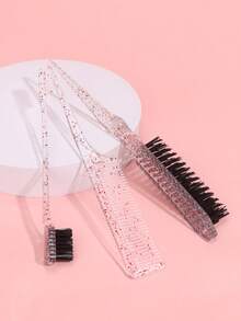 3/4PCS/Set Loose Powder Tapered Brush, Dual-Ended Edge Controlling Brush And Fluffy Powder Shape Brush Kit - Red - View 3