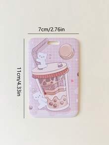 2 Pcs Cartoon Cute Bear And Rabbit Pattern Card Holder Bank Credit Card Bus Card Photo And Other Multifunctional Various Card Protection Cover With Lanyard Keychain For Women Wallet Mini Wallet Purse Wallet Card Wallet - Multicolor - View 7