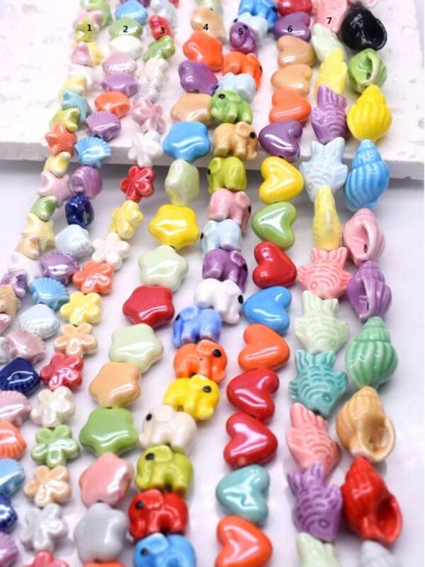 10 pezzi di accessori in ceramica fai-da-te, perle in ceramica per creazione di collane, bracciali, gioielli, decorazione portachiavi