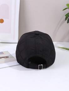 1pc Women's Solid Color Embroidery Textured Oversized Adjustable Hard Top Baseball Cap, Fashionable & Versatile For Casual Daily Wear - Embroidery Pattern - View 5