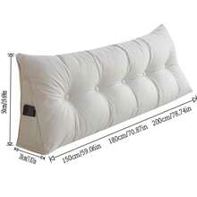 1 Pieza Almohada con respaldo en forma de cuña, cojín de respaldo para cabecera con tela de lino transpirable, bolsillos laterales, adecuada para cama, sofá para leer y silla de apoyo lumbar, silla de oficina, cojín de asiento - Multicolor - Ver 8