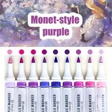 A Group Of 9 Pieces To Form A Color Series. These Are Soft-Tip Acrylic Markers, Which Are Also Art Pens For Drawing. Can Be Used For Color Layer, Does Not Penetrate Paper, Suitable For Graffiti On A Variety Of Surfaces. Colorful , Back To School Gifts