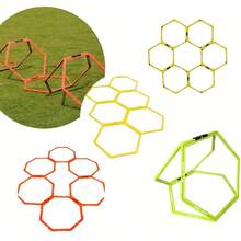 Set de anillos hexagonales de entrenamiento de agilidad para los pies con bolsa de transporte conveniente para un mejor rendimiento y movilidad - Naranja - Ver 3