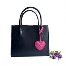 1pc Customized Letter Design PU Leather Heart-Shaped Thick Women's Handbag Charm, Personalized Heart-Shaped Bag Pendant, Suitable As Birthday, Christmas, Valentine's Day Gift, Personalized PU Leather Girl Heart-Shaped Keychain, Heart-Shaped Women's Bag Charm, DIY Keychain Accessories - Multicolor - View 10
