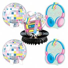 Disco Music Theme Honeycomb Decorations, Party Table Decor, Colorful 3D Creative Layout, Party Atmosphere Lighting