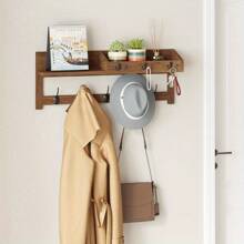 Key Hooks Wall Hooks With Shelves Entrance Wall Hangers Wooden Coat Hooks Wall Hangers With Shelves Wall Hangers With 5 Double Hooks 3 Key Hooks Mail Organizer And Key Holder Key Holder
