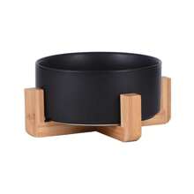 Dog Bowl Cat Bowl Ceramic Bowl Water Bowl Wooden Frame Protection Cervical Spine Tall Dog Drinking Bowl Pet Bowl Pet Supplies