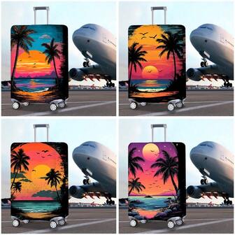 1 Stück elastischer Polyester Gepäckschutz Abdeckung - buntes Katzen Muster. Eine robuste Kofferhülle geeignet für Männer und Frauen. Unverzichtbar für Outdoor-Urlaube und Reisen. Katzen-gemusterter Bezug, robuste Gepäckhülle.