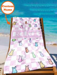 Personalized Kids Beach Towel,Summer Birthday Gift For Kids,Summer Vibes,Girls Beach Trip,Custom Beach Towel,Swimming Pool,Beach Decor