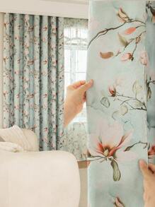 1 panneau de rideaux occultants floraux modernes - rideaux à double couche thermiquement isolés avec poche pour tringle, 100% polyester jacquard avec un design botanique vibrant rose et vert, pour salon, chambre, bureau - qui bloquent la lumière et sont écoénergétiques