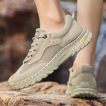 Zapatos casuales de exterior para hombre, zapatillas de moda con estilo retro, zapatos de playa de corte calado para caminar