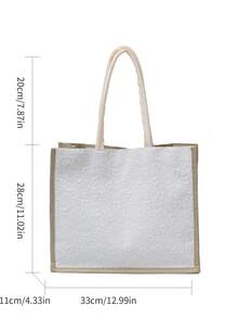 Customized Women'S Casual Linen Small Floral Pattern Large Capacity Handbag, Simple And Fashionable Bag For Women In Spring And Summer, One Piece Custom Personalized Name Or Holiday Message Travel Bag. - Multicolor - View 12