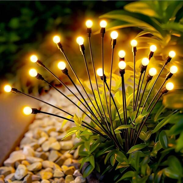 6Head Solar Powered Outdoor Firefly LED Decorative Lights Suitable For Garden Yard Sidewalk Lawn, Solar Lights Outdoor