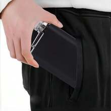 1 件定制不锈钢 200 毫升酒壶，便携式迷你酒瓶，个性化酒精醒酒器礼物，银色/白色/绿色/黑色/浅粉色/深粉色 - 彩色 - 查看 3