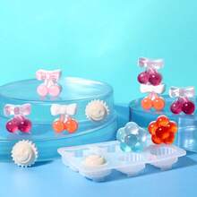 1 Set (5pcs) Resin Silicone Crystal Epoxy Mold Kit For DIY Handmade Flower, Fruit, Vegetable Pendant Decorations - Sunflower, Cherry Blossom, Banana Flower, Grape Ice Cream, Eggplant Chili, Carrot Flower - Creative Jewelry Craft Gifts - White - View 6