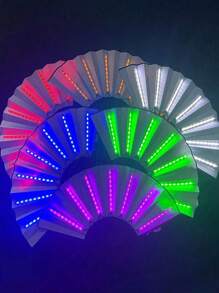 1pc Carnival Folding Fan LED Light Big Hand Fan Colorful Light Hand-Held Folding Fan (Including Batteries) Party Gifts, Shows, Weddings, Birthdays, Home Decor, Nightclubs, Light Up Party Supplies, Fluorescent Props Fans, Japanese Clark Fans, Music Festivals, Game Props, Halloween Parties, Fall Decorations,Cosplay, Glow In The Dark, Christmas Gifts