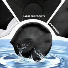 1pc Adult Silicone Swimming Cap - Elastic, Comfortable, Anti-Slip Design With Textured Grip For Secure Fit, Available In Black, Blue, Pink, Durable & Flexible Material Suitable For Swimming Pool Or Beach Water Sports | Fashionable & Comfortable Swim Cap | Water Sports Gear | Textured Swim Cap | Silicone Swim Cap (Color & Style Random)